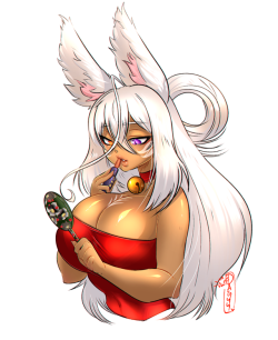 shizuerenai:  LipstickShizue testing out a lipstick she was given as a gift. Normally she would rather lay in bed lazily but she does like playing with make up as a good relaxing therapy.The files below includes the sketch/line/final ^///^ so you can