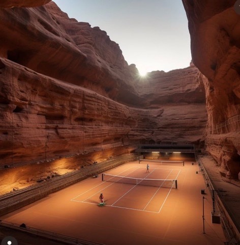 Preliminary Designs Of Tennis Court In Alula, Saudi Arabia