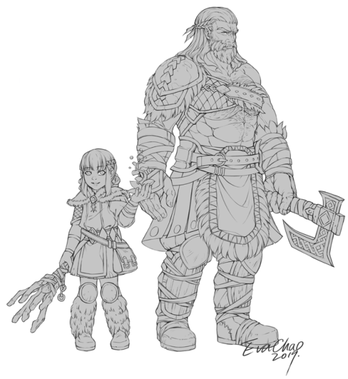 Warrior and his daughter