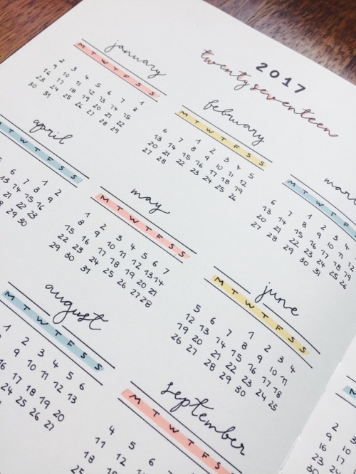 flaheistudies: this is what the yearly calendar finally ended up looking like! what do you guys thin