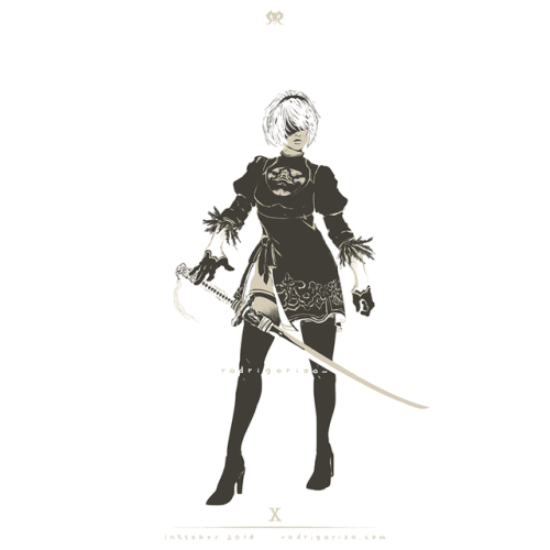 #inktober day 10: 2b, from nier automata