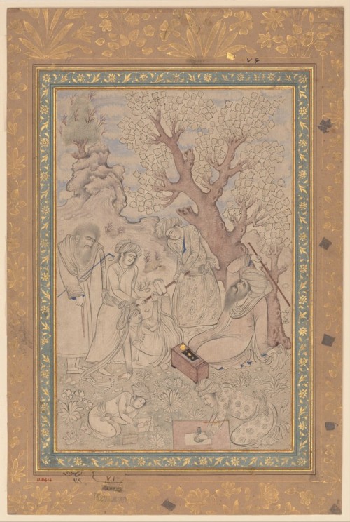 the-met-art:Chastisement of a Pupil by Muhammad Qasim, Islamic ArtMedium: Ink, watercolor, and gold 