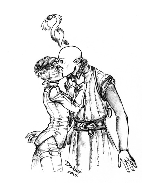 dr-mur:This is the first kiss of @dioh Lavellan, Abelas, and (if there are to be introductions X) ) 