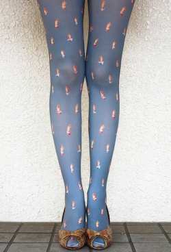 thelingerielesbian:  etsy:We’d like to get our hands on these printed tights.   weird, but I’m into it :)