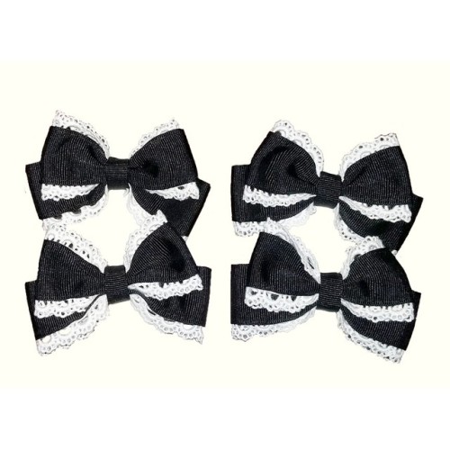 Cute Gothic lolita pairs of hair clips! Available in black x white or all black!