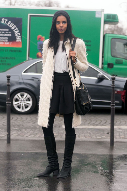 Streetstyle: Grace Mahary (model) in Paris during Haute Couture Spring 2014 shot by Melodie Jeng