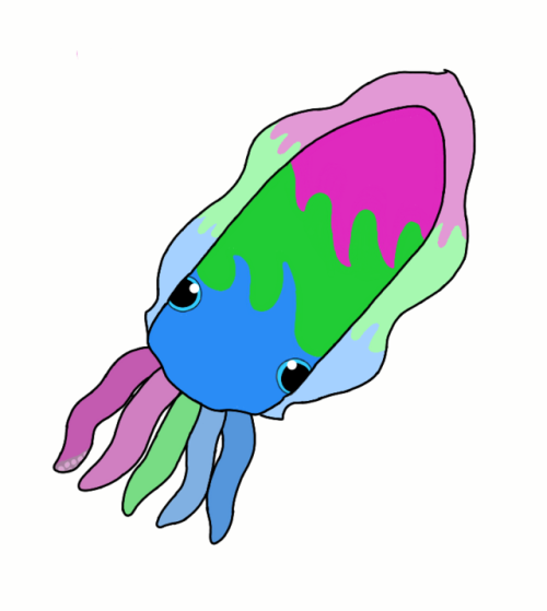 pangolin-does-art:Round 1 of Cuttlepride!Featuring: Acefish, Arofish, Transfish, Nonbinaryfish, Bifi