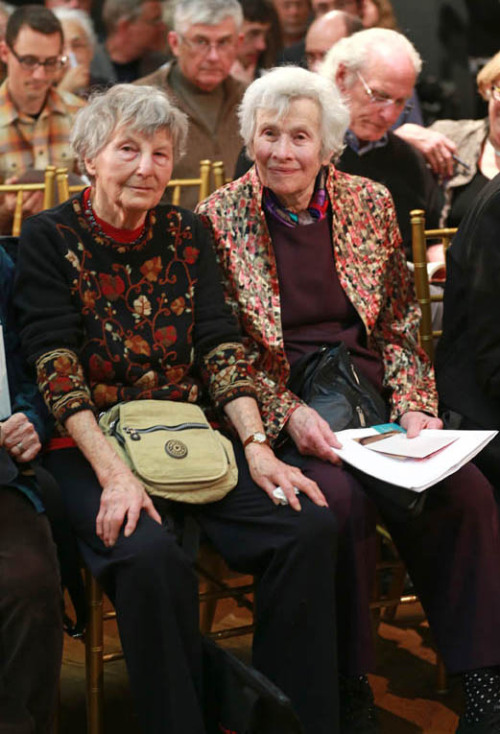 Top: Activist and pioneering women’s studies professor Eva Kollisch (b. 1925) and her life partner o