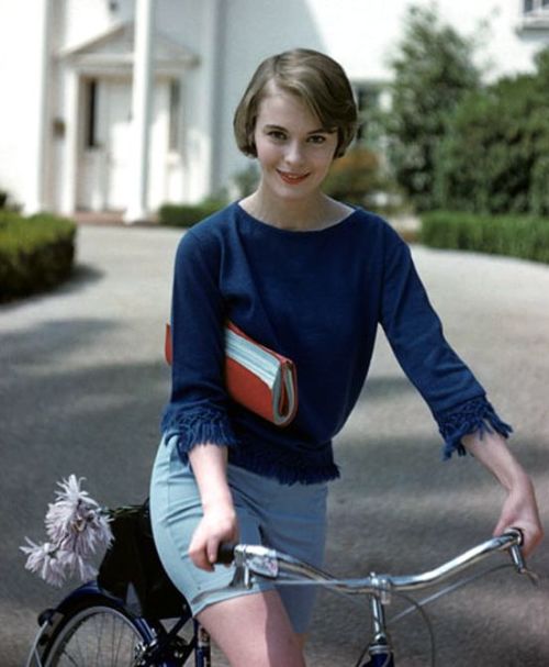 Porn Pics ridesabike:  Jean Seberg rides a bike. Hollywood,