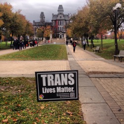 elliottdeline:  I noticed that some people already reposted these photos I took of the Transgender Day of Remembrance installation on the Syracuse University campus. I know all the people involved with putting it together and designing it and they all