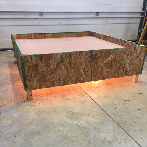 Ohio Brooder build part 2: the lights are in and working. Now to clean the area where it will be goi