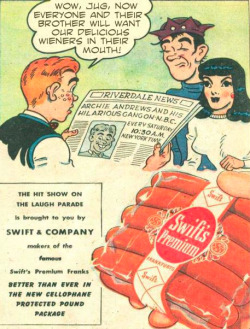 oldshowbiz: Delicious Wieners in Your Mouth