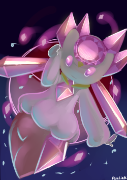 The diancie event started yesterday, much to my surprise, I had to draw up a diancie today. think I&rsquo;ll draw a few more before the Global Link severs are online. Man, crystal is interesting to look at, but slightly tough to paint.