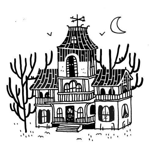 I’ve never done inktober, but I think this is the year I give it a shot.  Here’s a haunted house to 