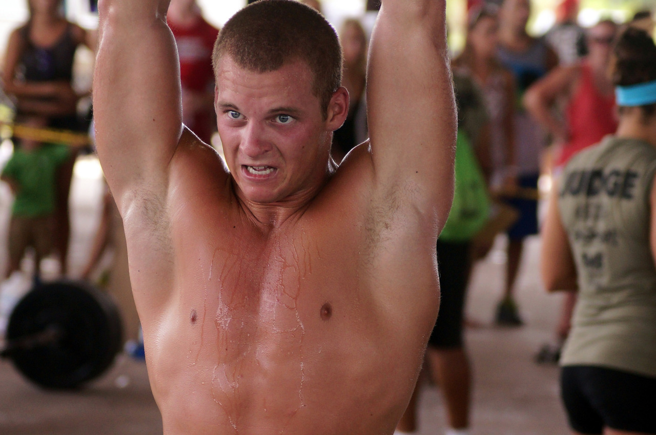 dripping with sweat