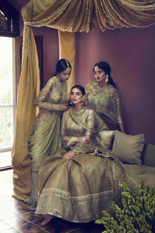 Manvitha Mallela, Aditi Rao Hydari & Ravyanshi Mehta for Vogue IndiaDesigner: Sabyasachi Mukherj