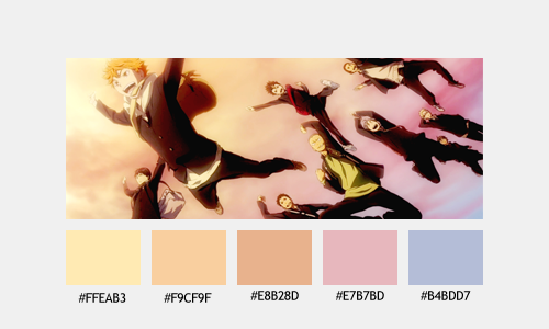 haibariefu:  haikyuu!! ending one [tenchi gaeshi] + color palettes 