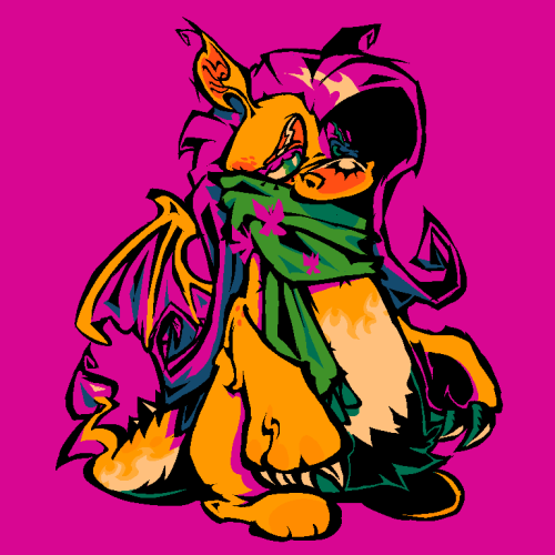 Two-color Drawing & Fluttershy As A Dragon
