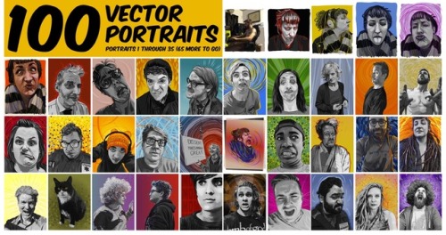 I just realized that I’m slightly over a third of the way to my goal of 100 vector portraits. 