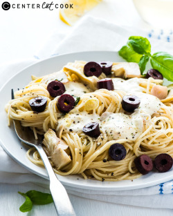 hoardingrecipes:  Angel Hair Pasta with Olive,