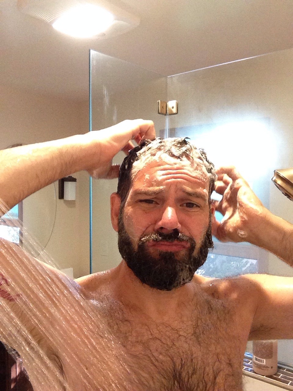 furman2020:  Best part of going away for a few days is trying out a new shower!!