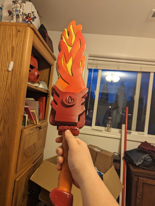 I don't know if I've posted this yet! this is the Fire Sword I made for Halloween
I really love how it turned out, the 