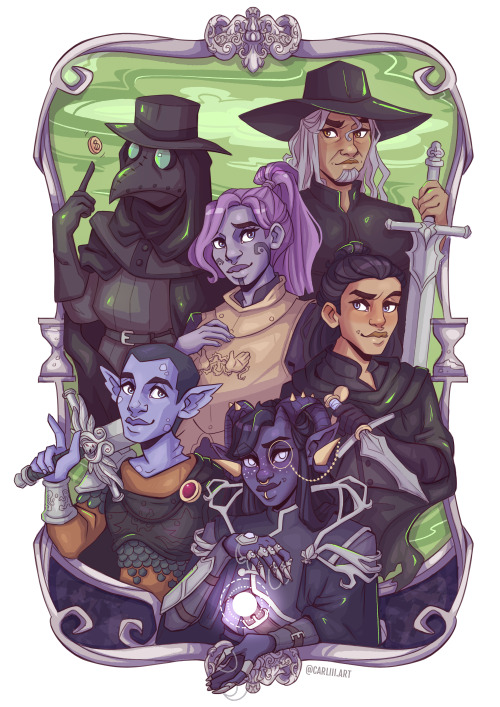  ✨Chaotic people trying to save the world✨ I finally had some spare time to draw my dnd party proper