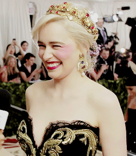 Emilia Clarke Being Interviewed At The Met Gala, 2018