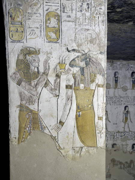 Merneptah offering incense to OsirisRelief depicting king Merneptah making an offering of incen