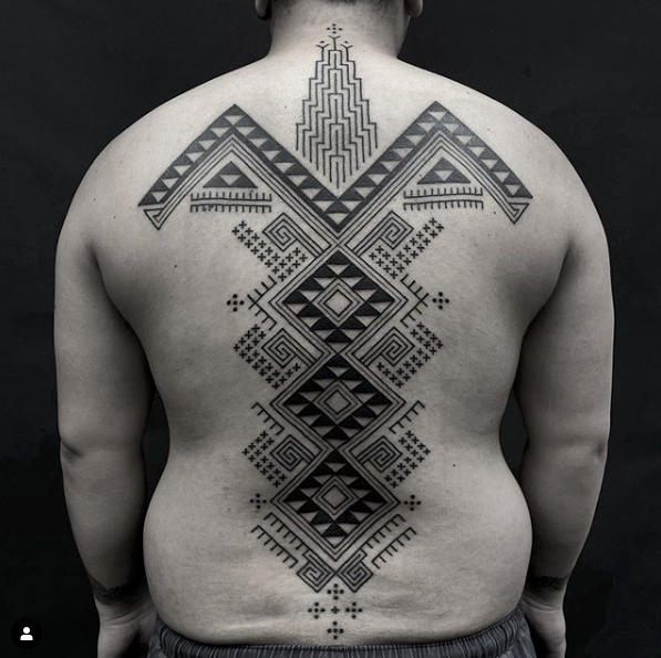 Sunset Tattoo — Maori Tukutuku Patternwork Back Tattoo by Manawa...