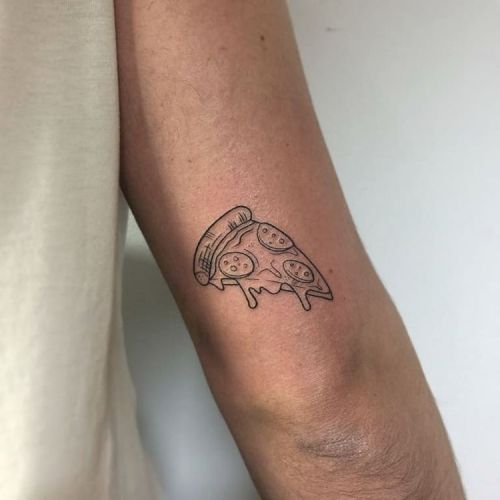 DisasterBraink Tattoo outline;pizza