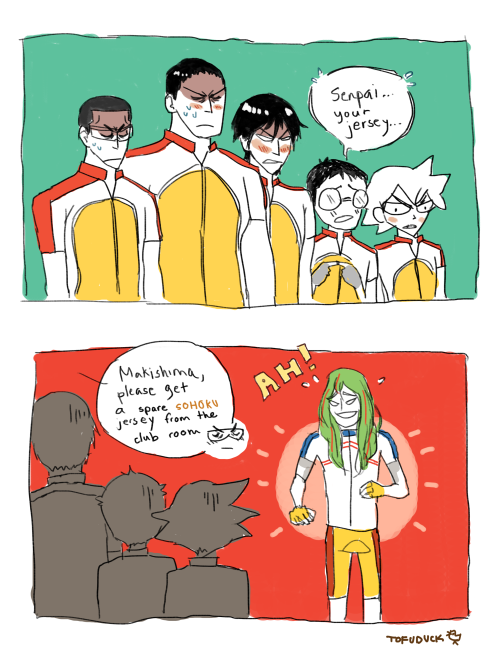 tofuduck: &ldquo;Huh? Why is Makishima-Senpai wearing a Hakogaku jersey?&rdquo; &ldquo;O