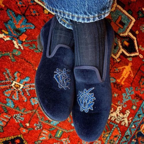 Time for monogrammed house slippers. These are from @foster_and_son London. #menswear #mensshoes #me