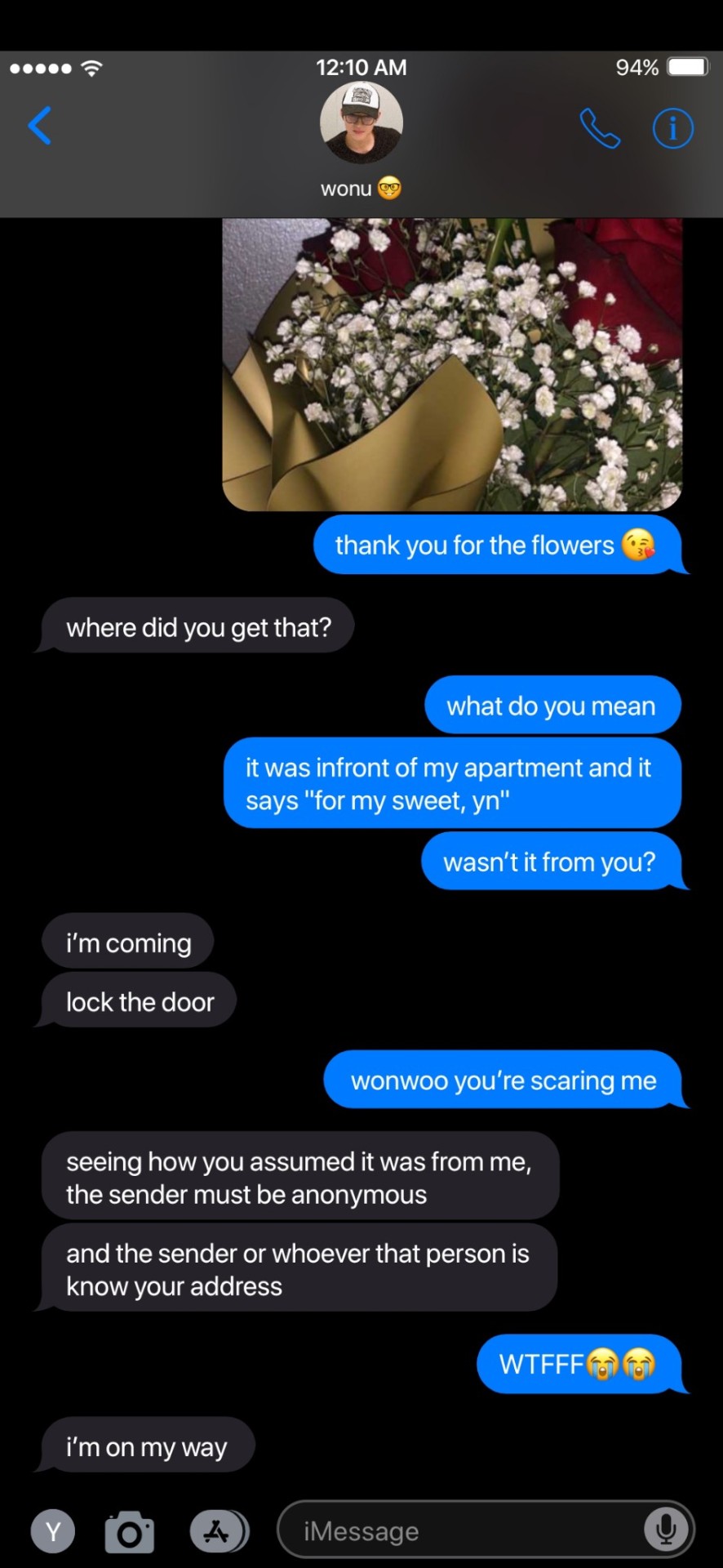 Members Reaction If Their S/o Texted "thank You For The Flowers" But They Didn't Send Any. Been Thinking