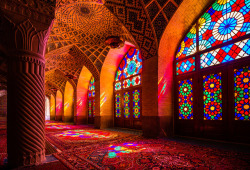 unhingednerdyredhead:  sixpenceee:  Nasir al-Mulk ‘Pink Mosque’ Of Iran Is Like Stepping Into A Kaleidoscope  Amazing! 