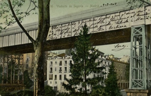 Vanished Madrid: the old Segovia Viaduct.Built in 1874, the first Segovia Viaduct (named after the S