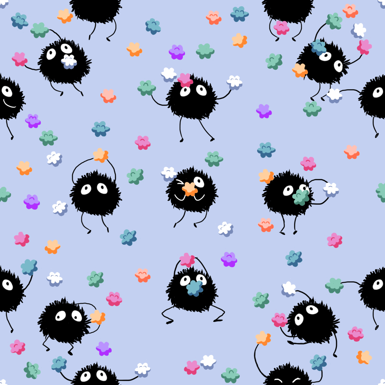 pics Spirited Away Wallpaper Soot Sprite soot sprite and konpeito seamless