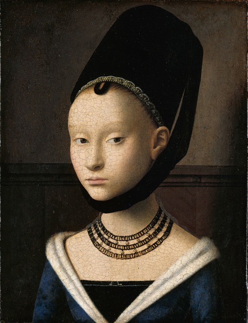 la-belle-epoche: Petrus Christus (Flemish, ca. 1425-1476) Portrait of a Young Girl, ca. 1470 Oil on 