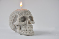 cute-thangsss:  white skull candlepink skull candleskull candle trio