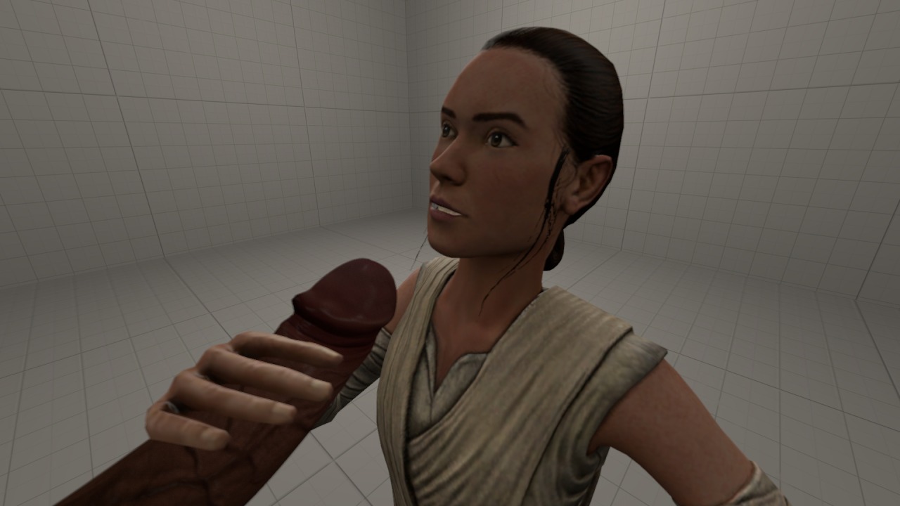 lonbri-dondge:  a quicky of Rey i threw together rather… well. quickly?  the model