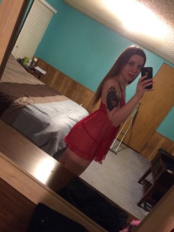 bbcaddictedwife:  Here’s me on Valentine’s Day with my sexy lingerie and new tattoo :) how many BBC want to share me in this?