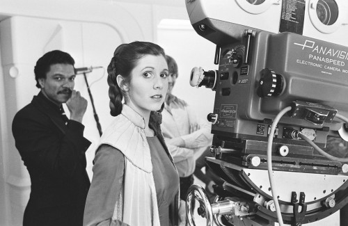 refocusedmedia:Carrie Fisher behind the scenes throughout the years on the original Star Wars trilog