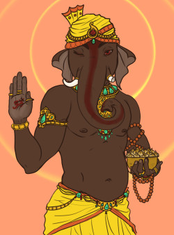 karaii:  niladhevan:  niladhevan:  Hello students, this is a Ganesh(a) for you! He’s the god of knowledge and good luck and his skills also include DESTROYING OBSTACLES. Look at him, he’s giving you his benediction and even offering you sweets to