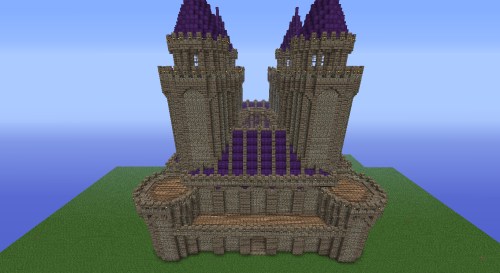 Admin wanted a castle, so I started working on one for him, in the server colors. Play.Pandoracraft.