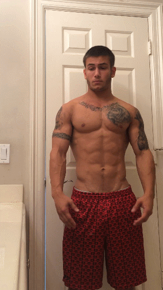 dominicanblackboy:  Sexy hot tatted muscle ass Michael Hoffman playin wit his yummy dick!😍