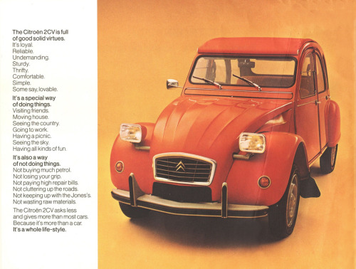 2CV folder for the british market, 1971. Unknown artist. Agency Delpire for Automobiles Citroën, Fra