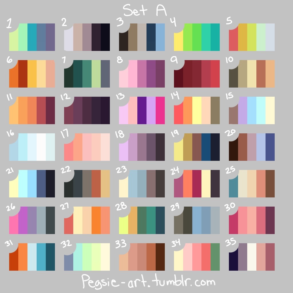 vasheren:pegsie-art:Scheme sheets I made (I’m still working on more), I’ll be