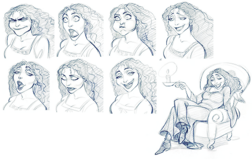 mickeyandcompany:  Character designs from Tangled (by Glen Keane and Jin Kim) 