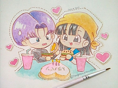 Happy Valentine’s Day Everyone!!! ハピー　バレンタインデイ: トランクス ♡ パン (トラパン) Trunks (トランクス ) and Pan&rsqu