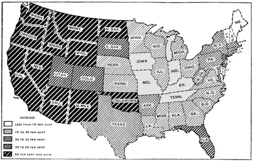U S Population Change 1900 1910 Maps On The Web